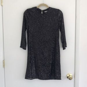 Black Sequin Shift Dress
